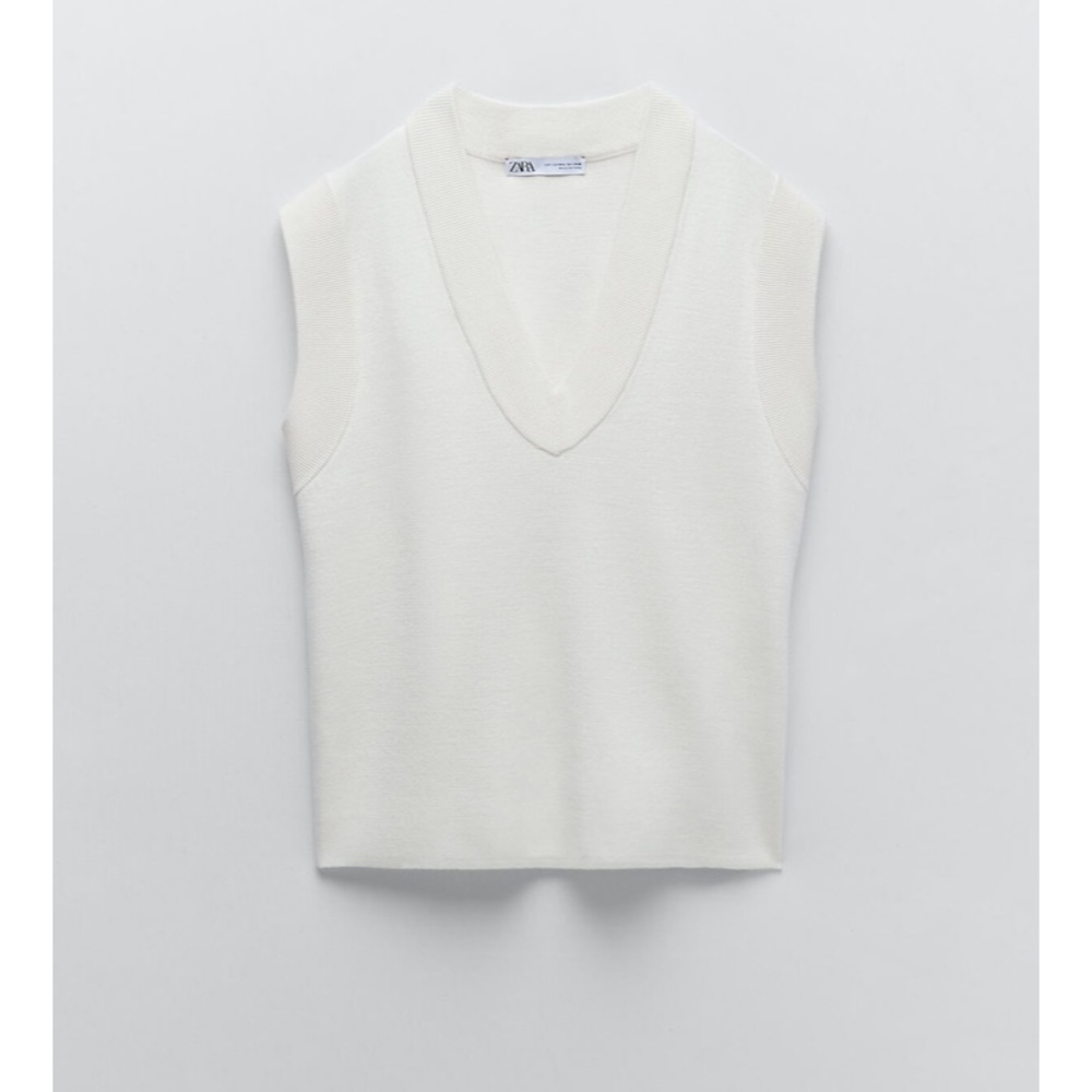 Wool blend knit vest